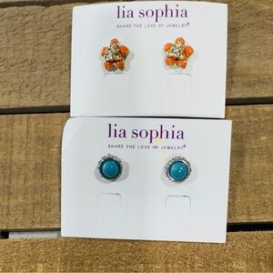 New Lia Sophia Women’s Earrings Pink Blue
